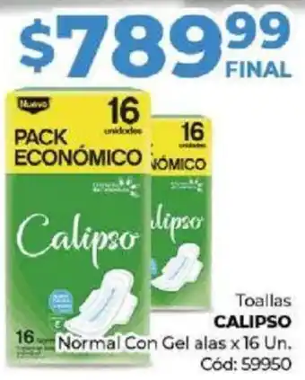 Diarco Toallas CALIPSO Normal Con Gel alas x 16Un oferta