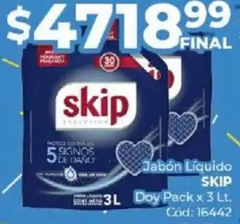 Diarco Jabón Líquido SKIP Doy Pack x 3lt oferta
