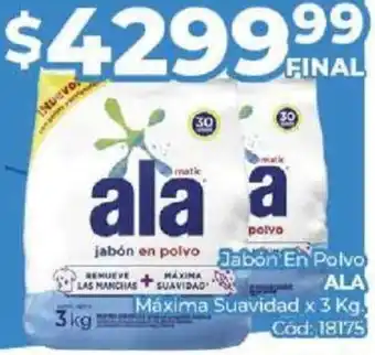 Diarco Jabon En Polvo ALA Máxima Suavidad x 3kg oferta