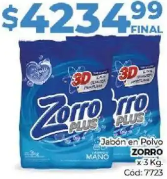 Diarco Jabón en Polvo ZORRO x 3kg oferta