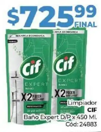 Diarco Limpiador CIF Baño Expert D/P x 450ml oferta