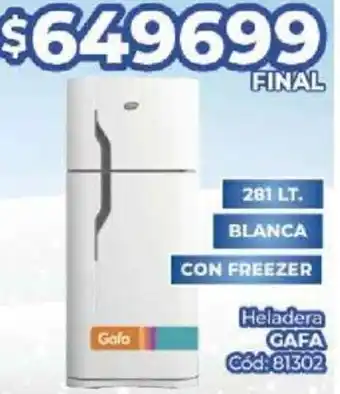 Diarco Heladera GAFA 281lt oferta