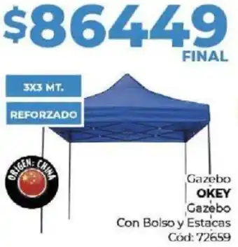 Diarco Gazebo OKEY Gazebo Con Bolso y Estacas 3x3mt oferta