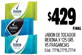 Supermercados Yaguar JABON DE TOCADOR REXONA X 125GRS VS FRAGANCIAS oferta