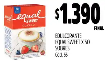 Supermercados Yaguar EDULCORANTE EQUALSWEET X 50 SOBRES oferta