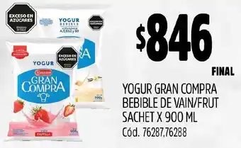 Supermercados Yaguar YOGUR GRAN C SACHET X 900ML oferta
