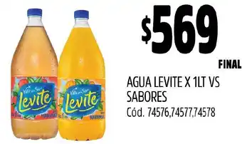 Supermercados Yaguar AGUA LEVITE X 1LT VS SABORES oferta