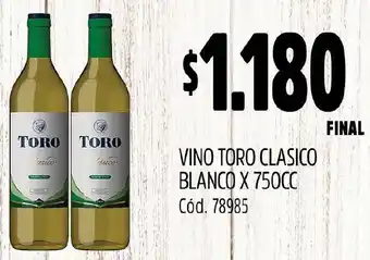 Supermercados Yaguar VINO TORO CLASICO BLANCO X 750CC oferta