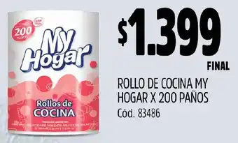 Supermercados Yaguar ROLLO DE COCINA MY HOGAR X 200 PAÑOS oferta