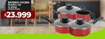 Supermayorista Vital BATERÍA COCINA Multiflón rojo x 4 piezas oferta