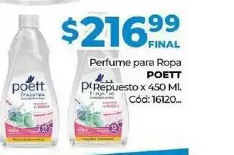 Perfume Para Ropa Poett Repuesto x 450ml