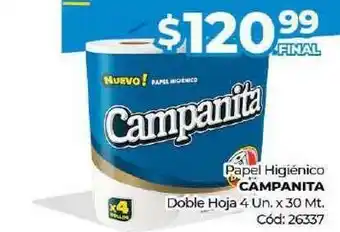 Diarco Papel Higiénico Campanita Doble Hoja 4 Un. oferta