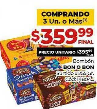 Diarco Bombón Bon O Bon Surtido x 255gr oferta