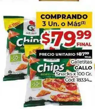 Diarco Galletitas Gallo Snacks x 100gr oferta