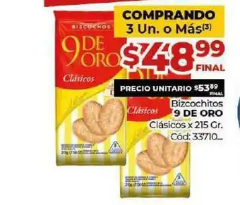 Diarco Bizcochitos 9 De Oro Clásicos x 215gr oferta