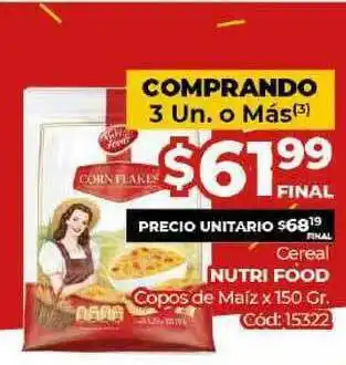 Diarco Cereal Nutri Food Copos De Maíz x 150gr oferta