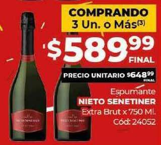 Diarco Espumante Nieto Senetiner Extra Brut x 750ml oferta