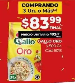 Diarco Gallo Oro Arroz x 500g oferta