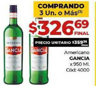 Diarco Americano Gancia x 950ml oferta