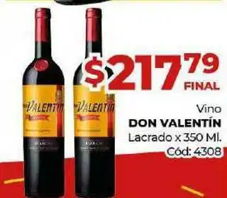 Diarco Vino Don Valentín Lacrado x 350ml oferta
