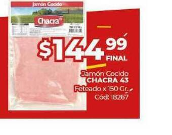 Diarco Jamón Cocido Chacra 43 Feteado x 150gr oferta