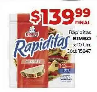 Diarco Rápiditas Bimbo x 10un oferta