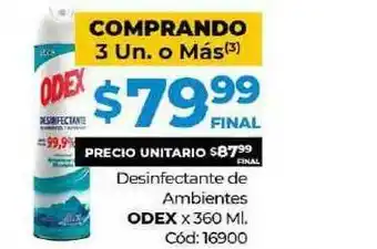 Diarco Desinfectante De Ambientes Odex x 360ml oferta
