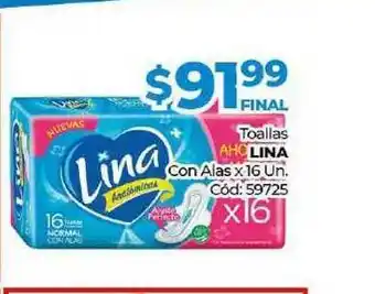 Diarco Toallas Lina Con Alas x 16un oferta