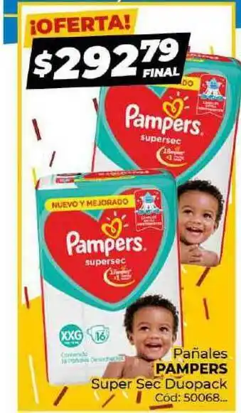 Diarco Pañales Pampers Super Sec Duopack oferta