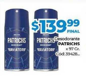 Diarco Desodorante Patrichs x 97gr oferta
