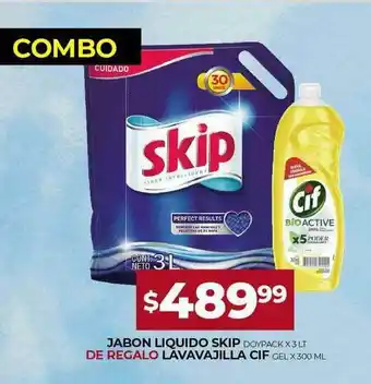 Supermercados Tadicor Jambon Liquido Skip, De Regalo Lavavajilla Cif x 300ml oferta