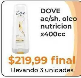 Pasos Supermercado Dove Ac-sh.oleo Nutricion X400cc oferta