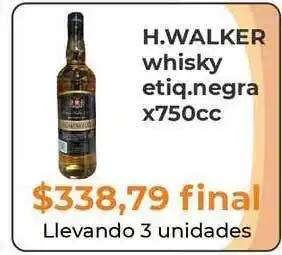 H.walker Whisky Etiq.negra X750cc
