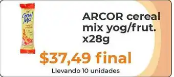 Pasos Supermercado Arcor Cereal Mix Yog-frut. X28g oferta