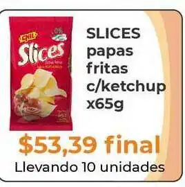 Pasos Supermercado Slices Papas Fritas C-ketchup X65g oferta