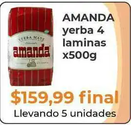 Pasos Supermercado Amanda Yerba 4 Iaminas X500g oferta