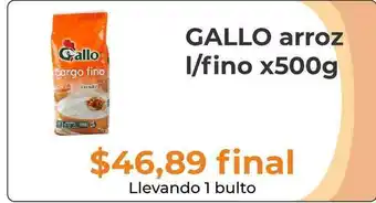 Pasos Supermercado Gallo Arroz L-fino X500g oferta