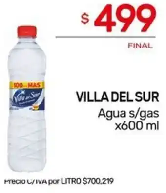 Nini Mayorista VILLA DEL SUR Agua s/gas x 600ml oferta