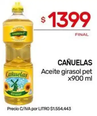 Nini Mayorista CAÑUELAS Aceite girasol pet x 900ml oferta