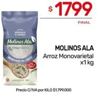 Nini Mayorista MOLINOS ALA Arroz Monovarietal x 1kg oferta