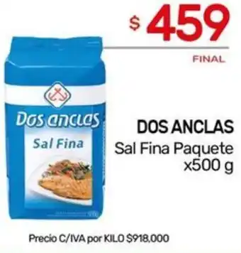 Nini Mayorista DOS ANCLAS Sal Fina Paquete x 500g oferta