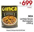 Nini Mayorista INCA Lenteja Secas Remojadas x 350g oferta