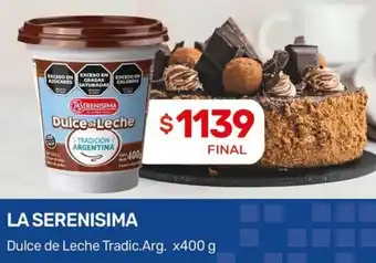 Nini Mayorista LA SERENISIMA Dulce de Leche Tradic.Arg. x 400g oferta