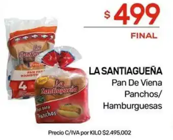 Nini Mayorista LA SANTIAGUEÑA Pan De Viena Panchos/ Hamburguesas oferta