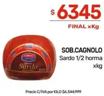 Nini Mayorista SOB.CAGNOLO Sardo 1/2 horma x kg oferta