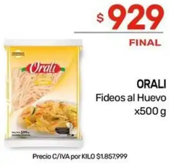Nini Mayorista ORALI Fideos al Huevo x 500g oferta