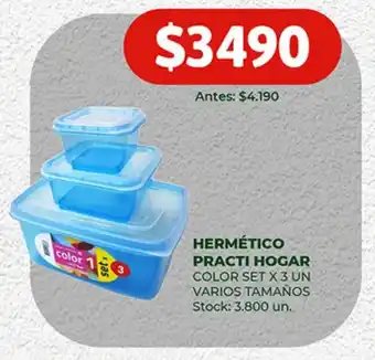 Super MAMI HERMÉTICO PRACTI HOGAR COLOR SET X 3 UN VARIOS TAMAÑOS oferta