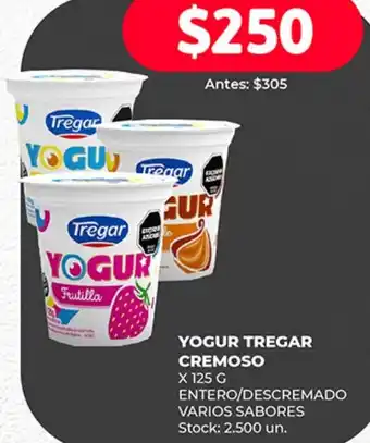 Supermercados Tadicor YOGUR TREGAR CREMOSO x 125g oferta