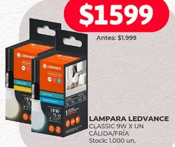 Supermercados Tadicor LAMPARA LEDVANCE CLASSIC 9W XUN CÁLIDA/FRÍA oferta