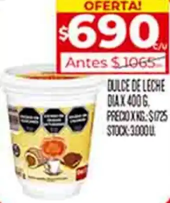 Supermercados DIA DULCE DE LECHE DIA X 400G oferta